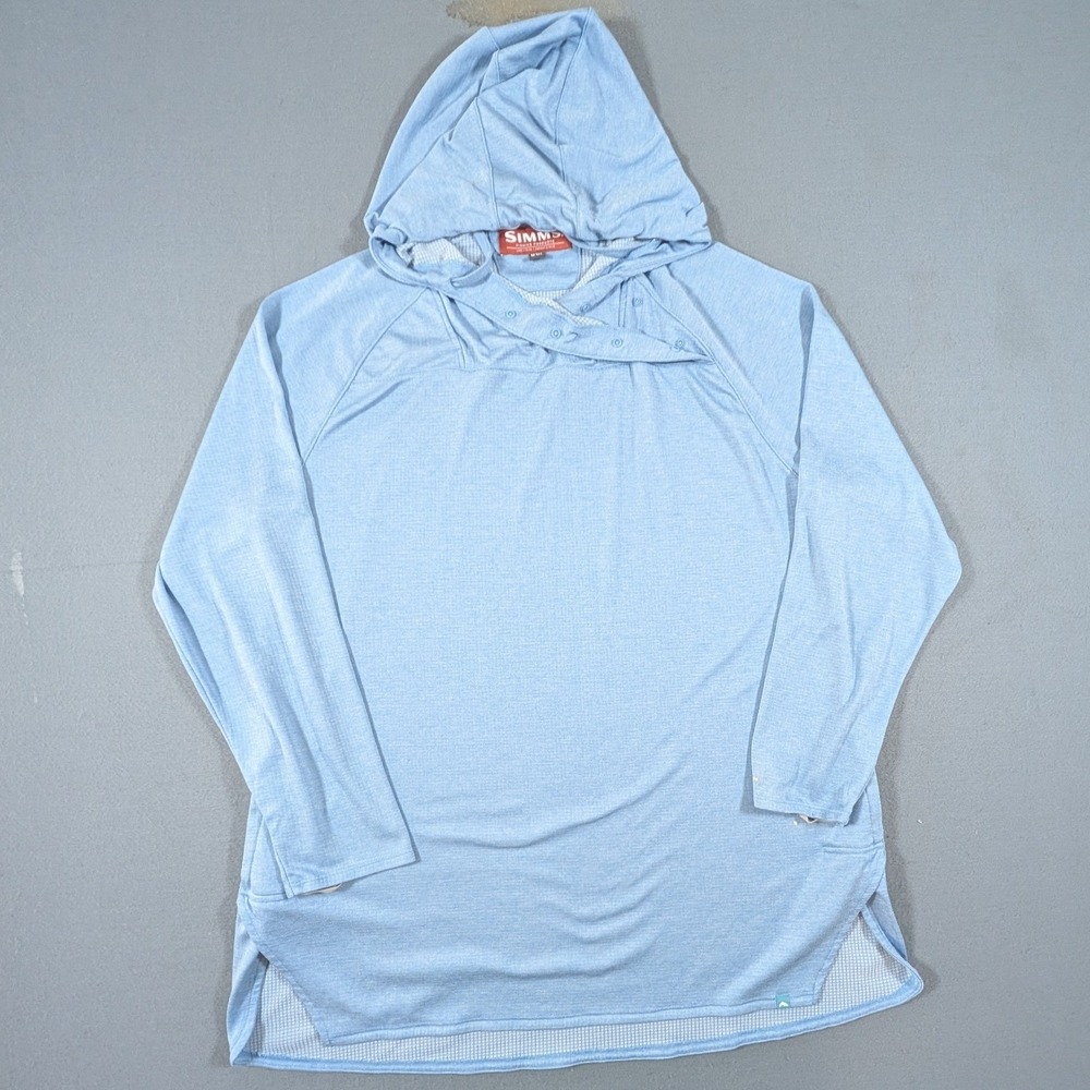 Simms Fishing Hoodie Mens Size XXL Long Sleeve Snap Neck SolarFlex Performance
